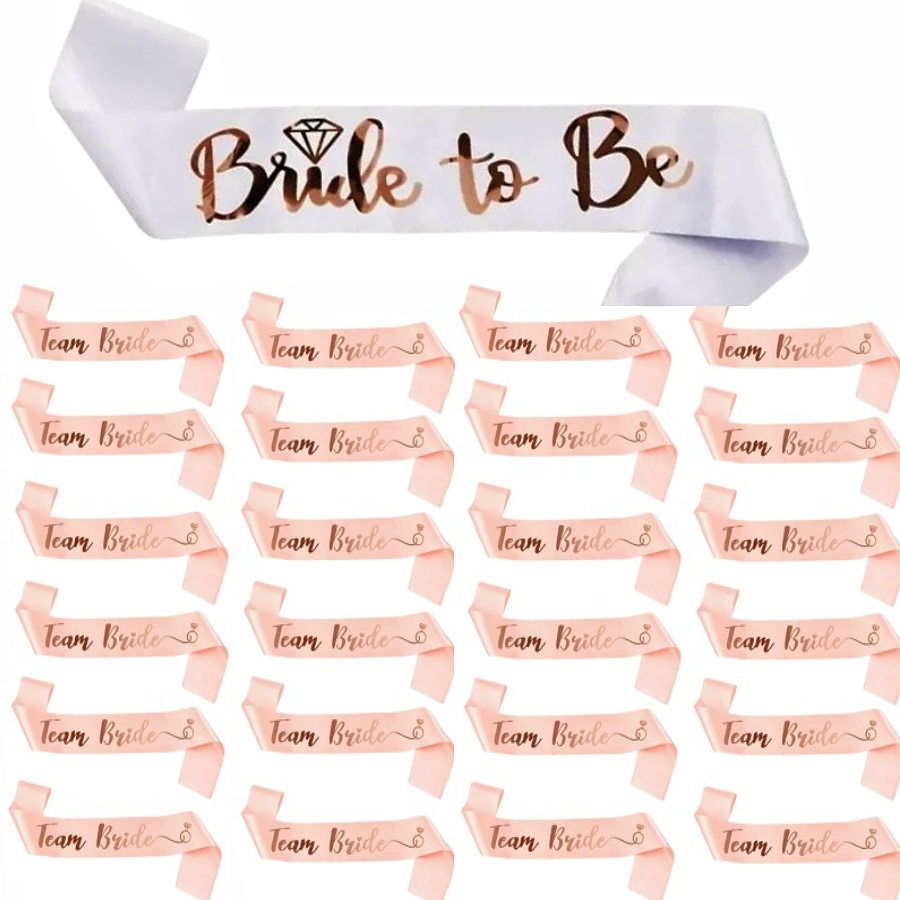 Bride Tribe Sash - 25 buah/set sabuk selempang warna emas