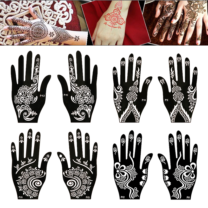 Indian Wedding Supply - 2 buah templat stensil tato Henna