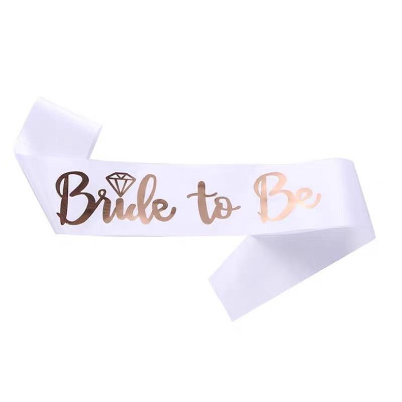 Bride Tribe Sash - 1Set selempang Satin tim emas mawar