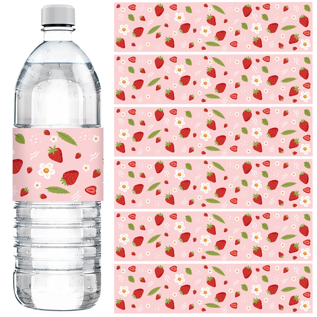 Wedding Water Supply - 10 Buah Label Botol Air Stroberi