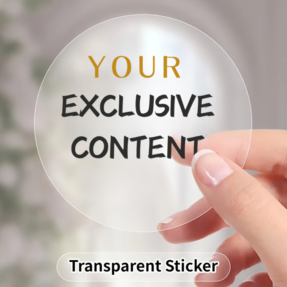 Wedding Event Supply - Stiker Bulat Transparan yang Dapat Disesuaikan