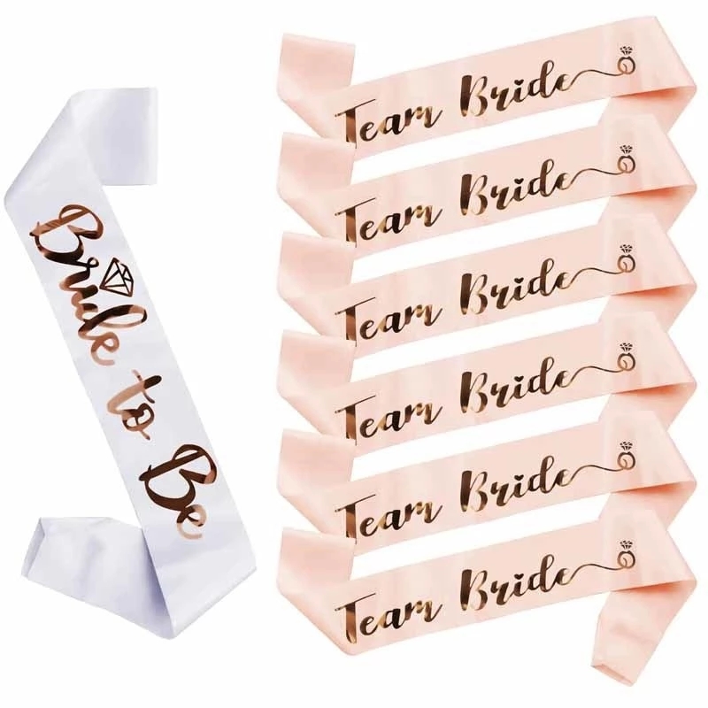 Bride Tribe Sash - 1Set Selempang Satin Pengantin untuk Pernikahan