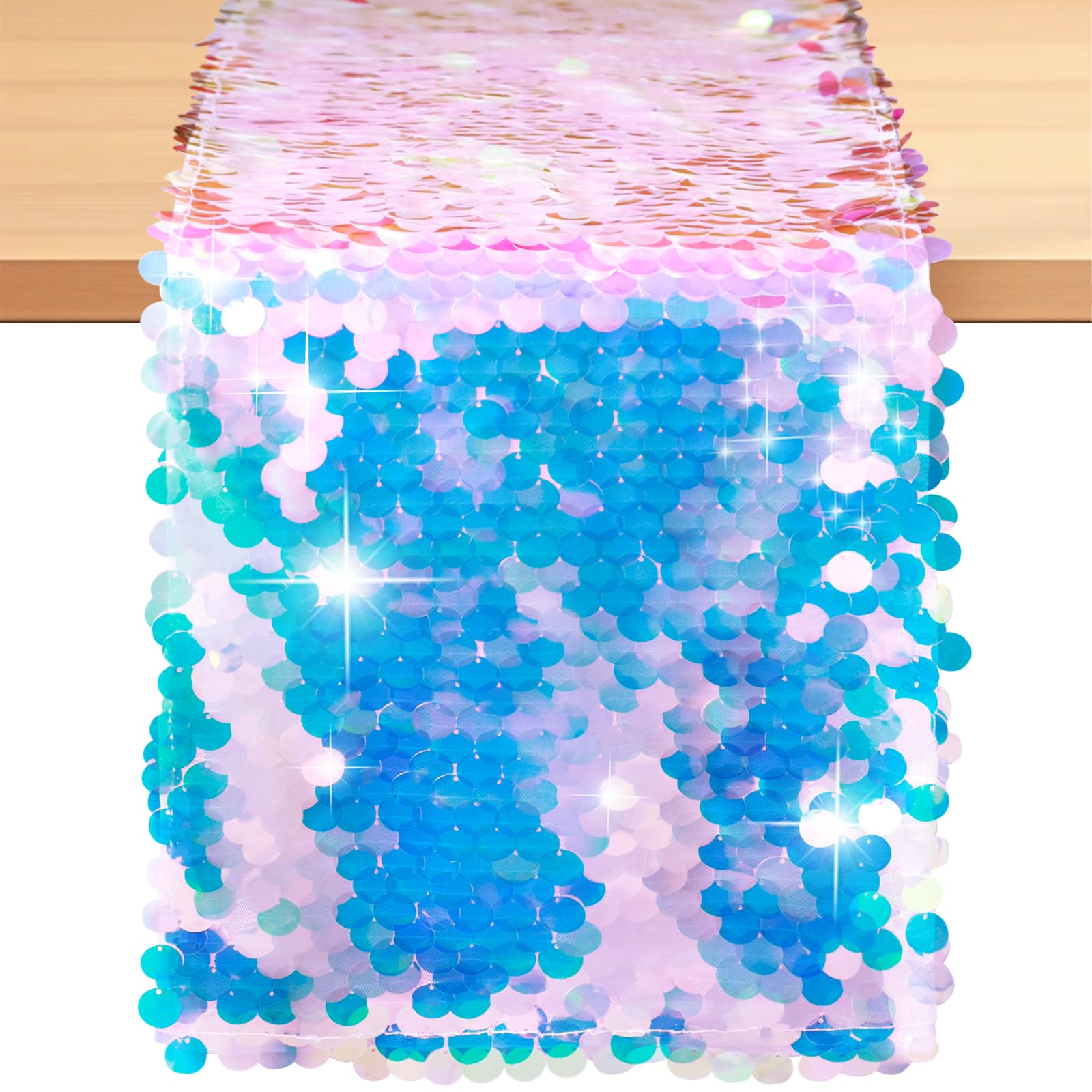 Table Runner Sequin - Taplak Meja Pesta Putri Duyung Sisik