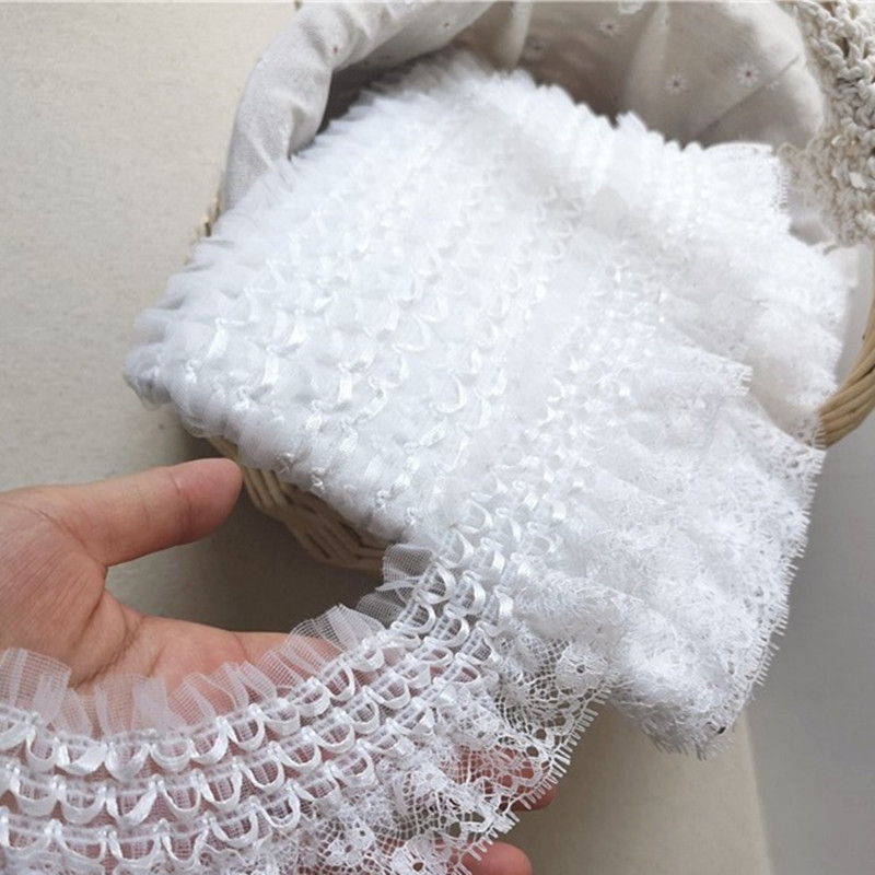 Wedding Water Supply - 6.5CM Indah Putih Bordir Renda Pita