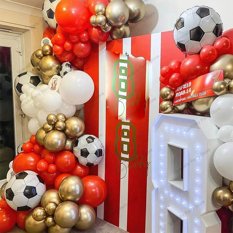 Wedding Day Supply Kit - 1set balon lateks emas logam merah