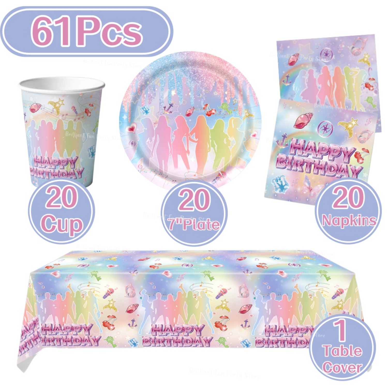 61Pcs Set Peralatan Makan Seka - Wedding Day Supply Kit ulasan dan harga