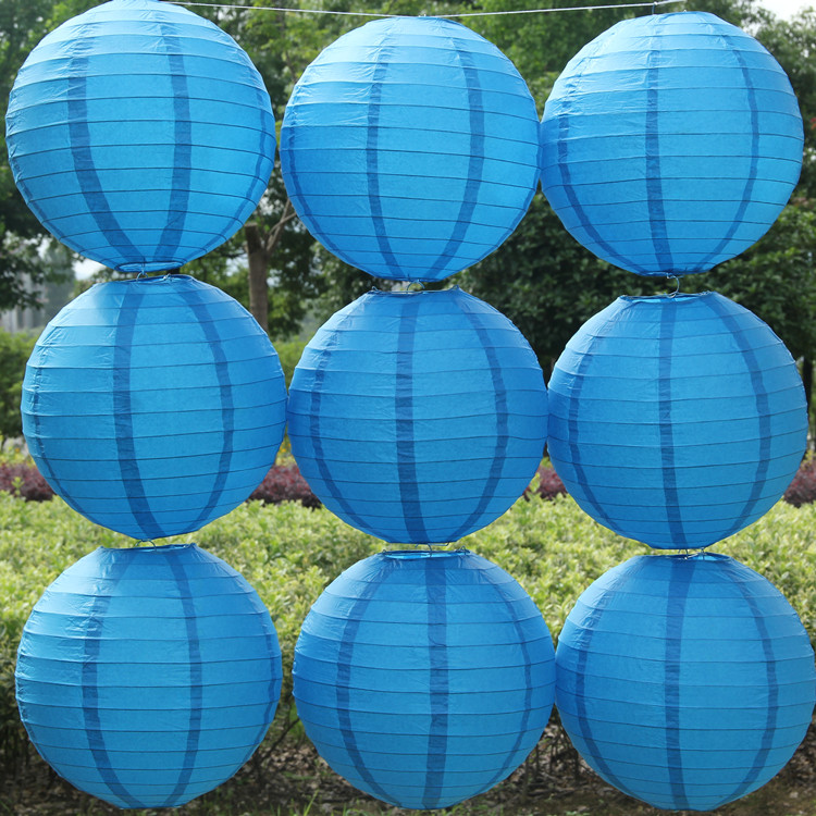 Lentera Kertas Cina Warna Biru - Wedding Event Supply ulasan dan harga