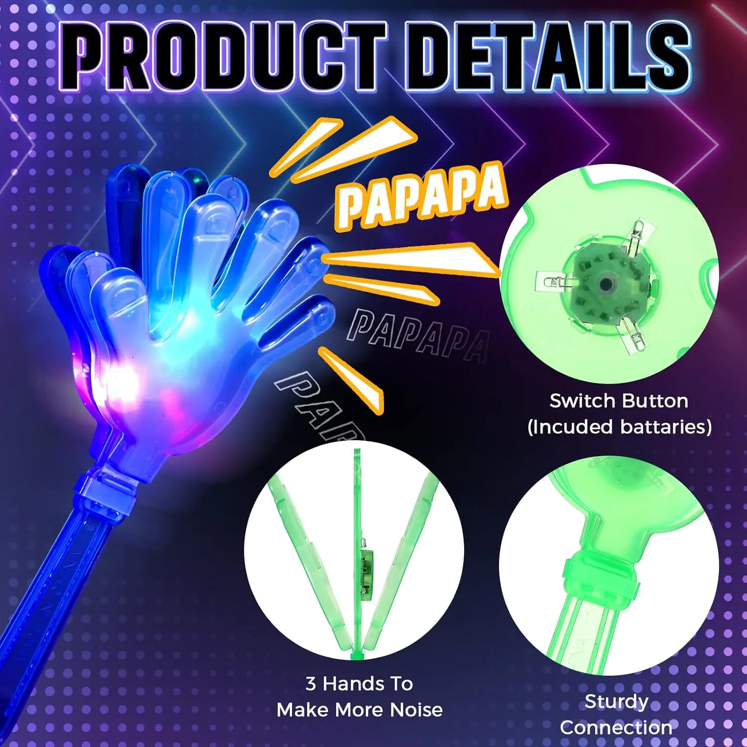 12 buah Clapper tangan menyala - Wedding Event Supply ulasan dan harga