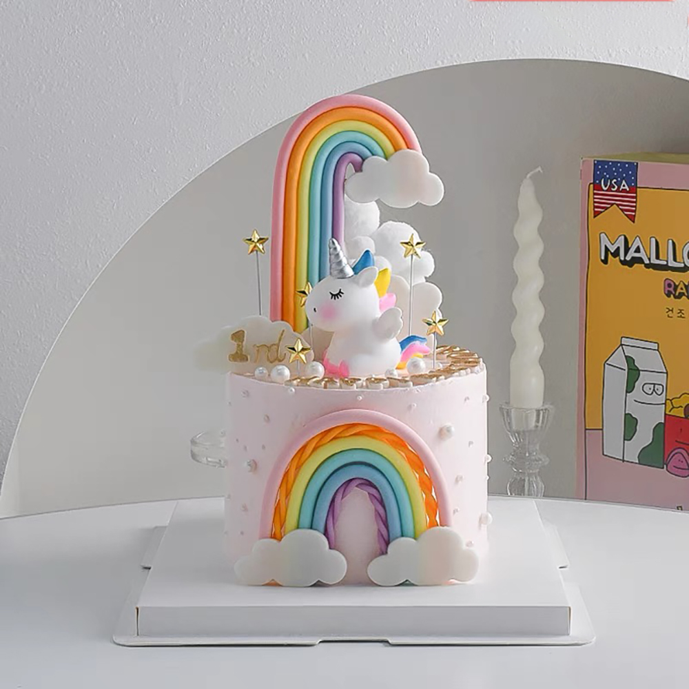Topper Kue Pelangi Tema Unicor - Wedding Day Supply Kit ulasan dan harga