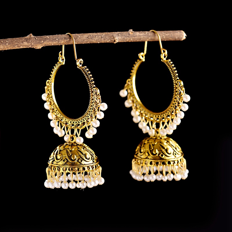 Perhiasan Jhumka India Baru un - Indian Wedding Supply ulasan dan harga