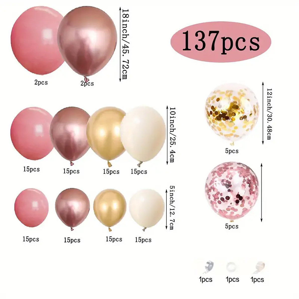 137 Buah Kit Lengkungan Karang - Wedding Day Supply Kit ulasan dan harga