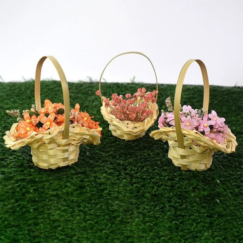 Keranjang bunga kepang Mini, d - Wedding Hampers ulasan dan harga