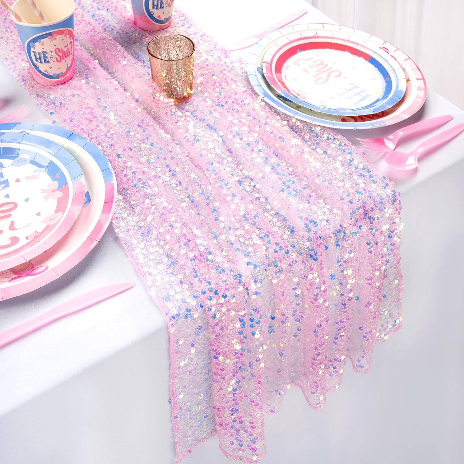 Taplak Meja Payet Warna-warni  - Table Runner Sequin ulasan dan harga