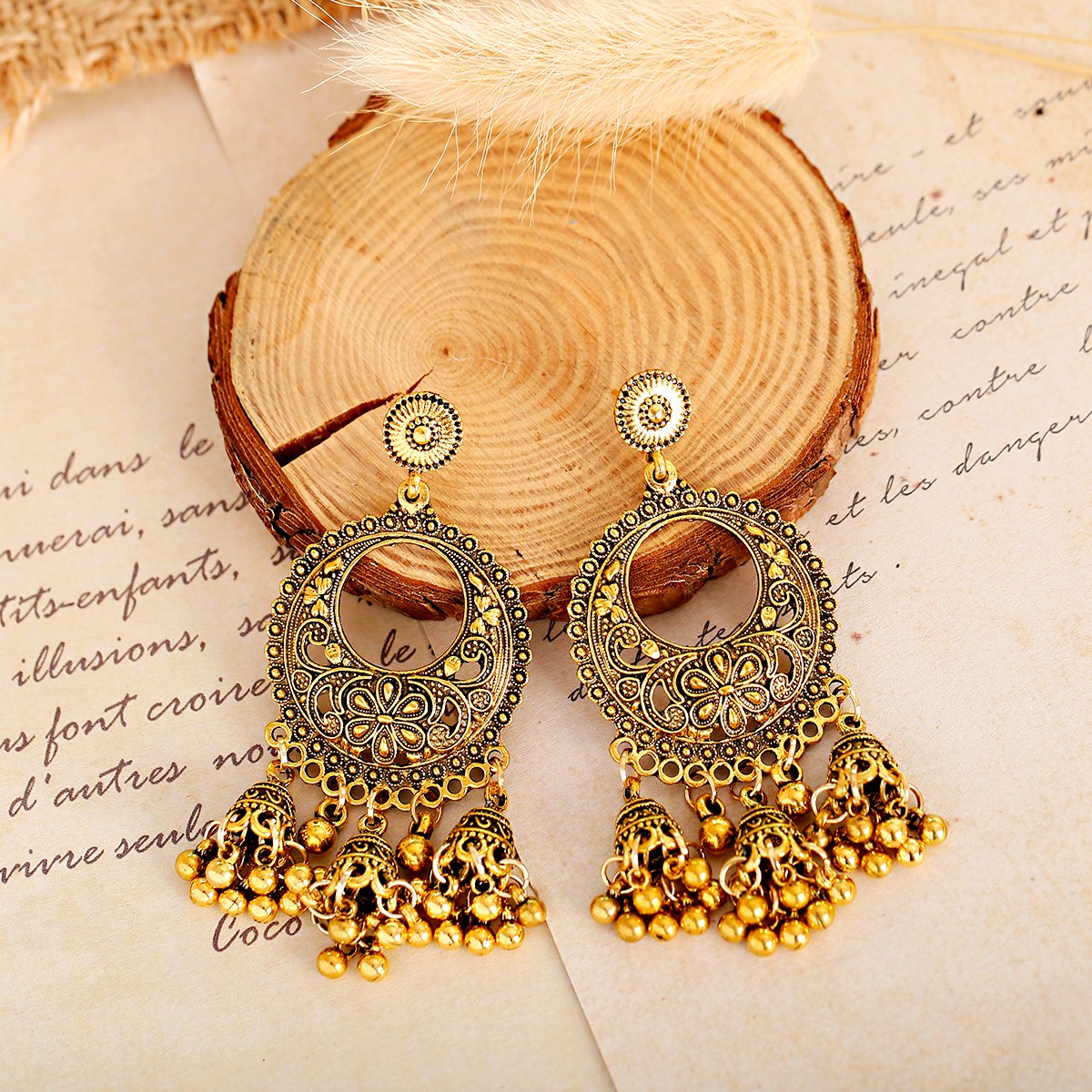 Anting-anting Jhumka India den - Indian Wedding Supply ulasan dan harga